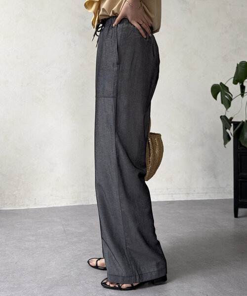 Chez toi(シェトワ)の「テンセルデニム(その他パンツ・レディース・ブルー/ブラック/サックスブルー・FREE)」の6枚目の写真