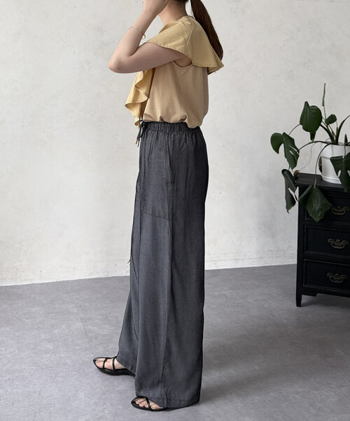 Chez toi(シェトワ)の「テンセルデニム(その他パンツ・レディース・ブルー/ブラック/サックスブルー・FREE)」の10枚目の写真