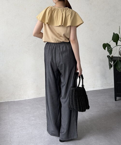 Chez toi(シェトワ)の「テンセルデニム(その他パンツ・レディース・ブルー/ブラック/サックスブルー・FREE)」の11枚目の写真