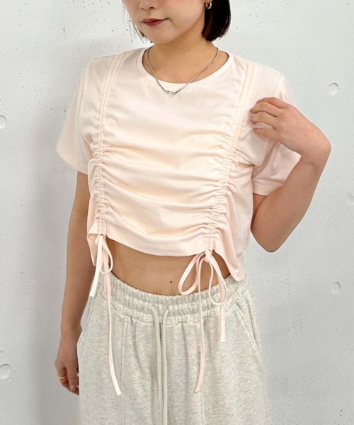 archives(アルシーヴ)の「ダブルドロストチビTee(Tシャツ/カットソー・レディース・ブラック/グレー/オフホワイト/ピンク・MEDIUM)」の5枚目の写真