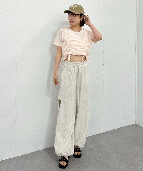 archives(アルシーヴ)の「ダブルドロストチビTee(Tシャツ/カットソー・レディース・ブラック/グレー/オフホワイト/ピンク・MEDIUM)」の7枚目の写真