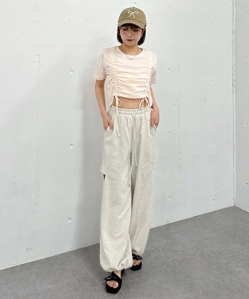 archives(アルシーヴ)の「ダブルドロストチビTee(Tシャツ/カットソー・レディース・ブラック/グレー/オフホワイト/ピンク・MEDIUM)」の8枚目の写真
