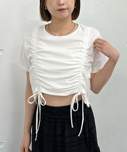 archives(アルシーヴ)の「ダブルドロストチビTee(Tシャツ/カットソー・レディース・ブラック/グレー/オフホワイト/ピンク・MEDIUM)」の10枚目の写真