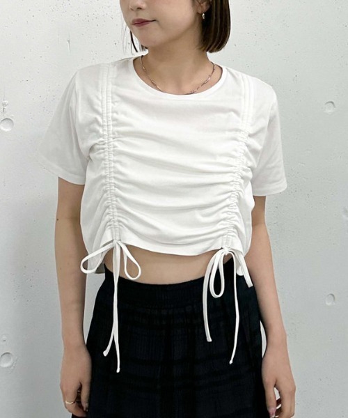 archives(アルシーヴ)の「ダブルドロストチビTee(Tシャツ/カットソー・レディース・ブラック/グレー/オフホワイト/ピンク・MEDIUM)」の11枚目の写真