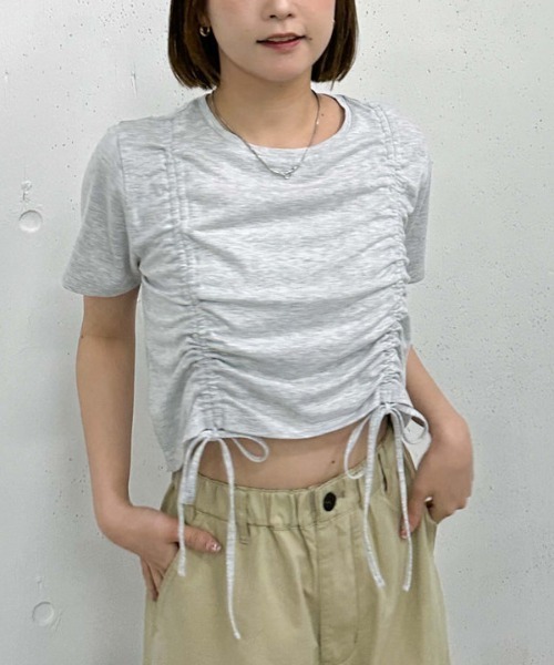 archives(アルシーヴ)の「ダブルドロストチビTee(Tシャツ/カットソー・レディース・ブラック/グレー/オフホワイト/ピンク・MEDIUM)」の22枚目の写真