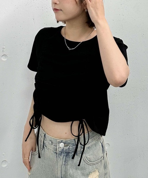 archives(アルシーヴ)の「ダブルドロストチビTee(Tシャツ/カットソー・レディース・ブラック/グレー/オフホワイト/ピンク・MEDIUM)」の16枚目の写真