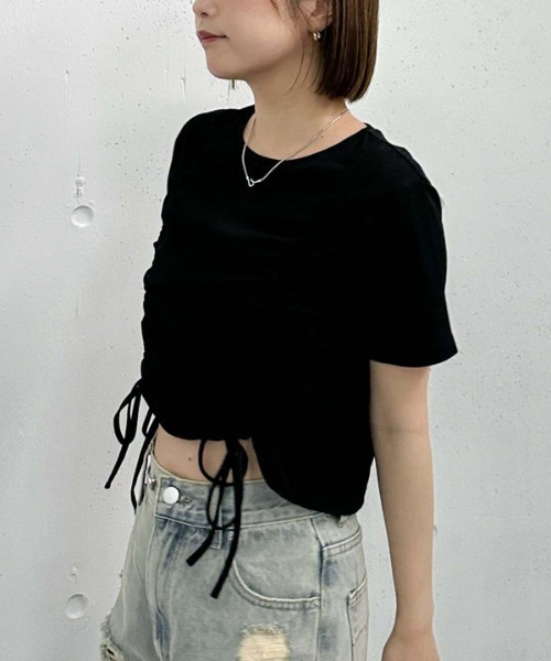 archives(アルシーヴ)の「ダブルドロストチビTee(Tシャツ/カットソー・レディース・ブラック/グレー/オフホワイト/ピンク・MEDIUM)」の17枚目の写真