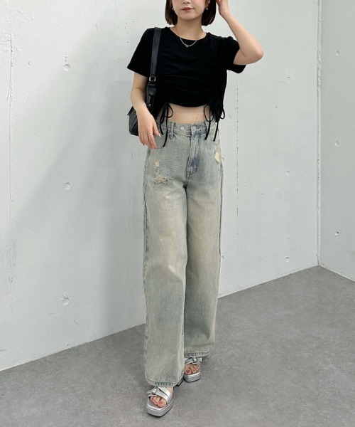 archives(アルシーヴ)の「ダブルドロストチビTee(Tシャツ/カットソー・レディース・ブラック/グレー/オフホワイト/ピンク・MEDIUM)」の18枚目の写真