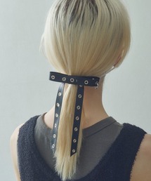 GOLDY（ゴールディ）の「【GOLDY】パンチング レザー タッチ リボン バレッタ　6250702（バレッタ/ヘアクリップ・レディース）」