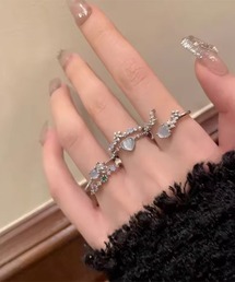 Mayree | 【urge select】Y2K アイスブルー リング【3個セット】(リング)