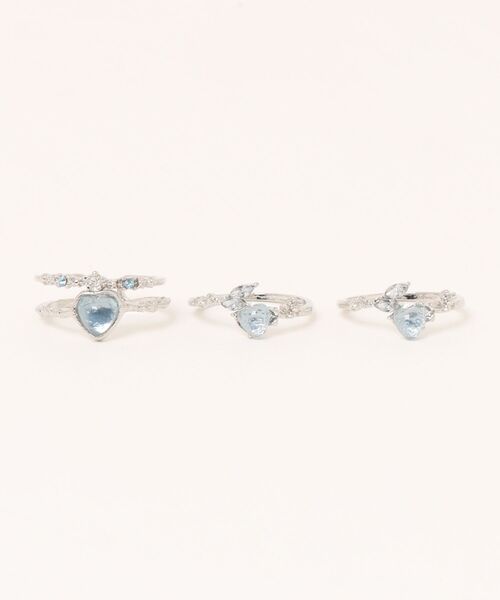 Mayree(メイリー)の「【urge select】Y2K アイスブルー リング【3個セット】(リング・レディース・シルバー・FREE)」の2枚目の写真