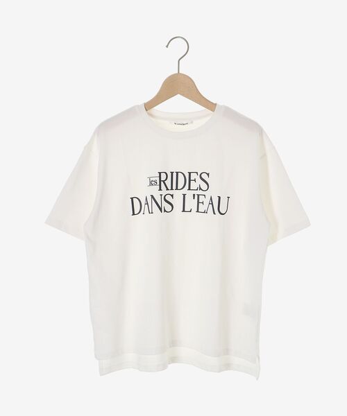 le.coeur blanc（ルクールブラン）の「《手洗い可能》RIDES DANS L'EAUロゴTシャツ（Tシャツ/カットソー・レディース・オフホワイト/ブラウン/ライトグリーン/ダークグレー・38）」の9枚目の写真
