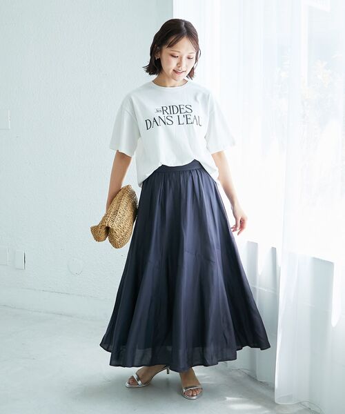 le.coeur blanc（ルクールブラン）の「《手洗い可能》RIDES DANS L'EAUロゴTシャツ（Tシャツ/カットソー・レディース・オフホワイト/ブラウン/ライトグリーン/ダークグレー・38）」の15枚目の写真