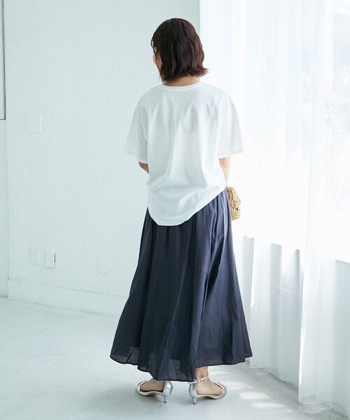 le.coeur blanc（ルクールブラン）の「《手洗い可能》RIDES DANS L'EAUロゴTシャツ（Tシャツ/カットソー・レディース・オフホワイト/ブラウン/ライトグリーン/ダークグレー・38）」の16枚目の写真