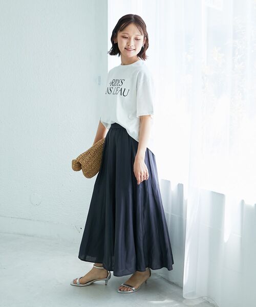 le.coeur blanc（ルクールブラン）の「《手洗い可能》RIDES DANS L'EAUロゴTシャツ（Tシャツ/カットソー・レディース・オフホワイト/ブラウン/ライトグリーン/ダークグレー・38）」の18枚目の写真