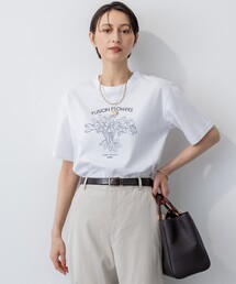 【洗える】JANE PACKERコラボ フラワー刺繍 Tシャツ