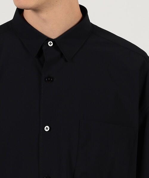 EDITION（エディション）の「リサイクルナイロン 半袖シャツ（シャツ/ブラウス・メンズ・カーキ/ブラック・M/S）」の12枚目の写真