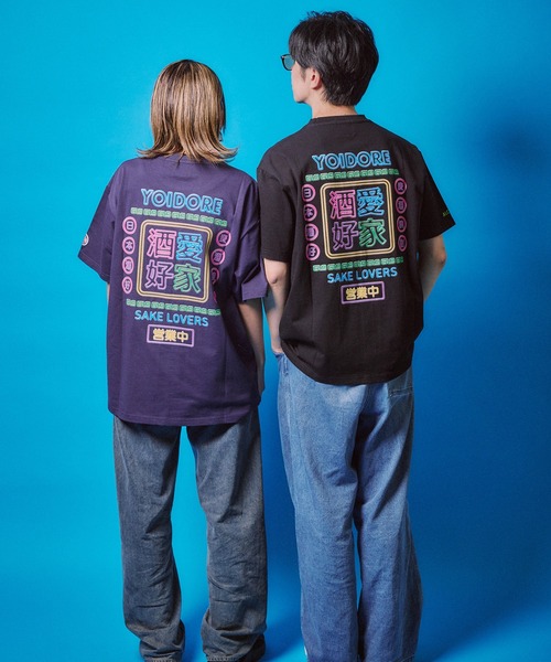 CORPUS SELECT(コーパストーキョー)の「【YOIDORE/酔いどれ】ネオン 半袖Tシャツ(Tシャツ/カットソー・メンズ・ブラック/ネイビー/ホワイト・M/L/XL)」の13枚目の写真