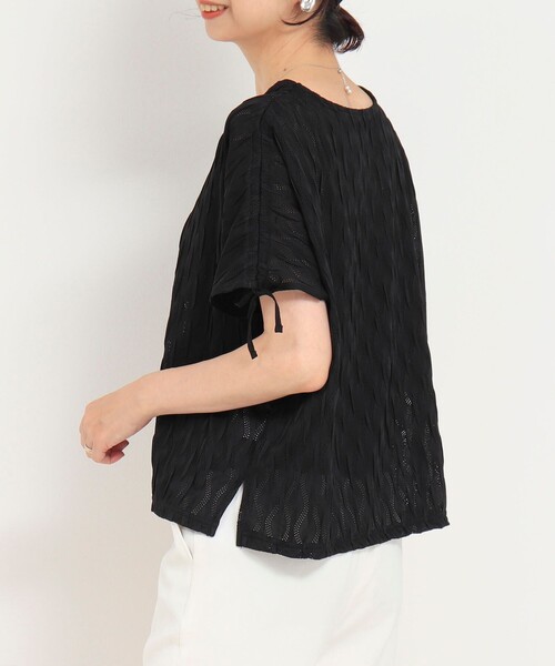 MICO COULIER（ミコクリエ）の「ジャガードメッシュジャージープルオーバー（Tシャツ/カットソー・レディース・オフホワイト/ブラック・38）」の15枚目の写真