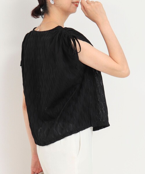 MICO COULIER（ミコクリエ）の「ジャガードメッシュジャージープルオーバー（Tシャツ/カットソー・レディース・オフホワイト/ブラック・38）」の20枚目の写真