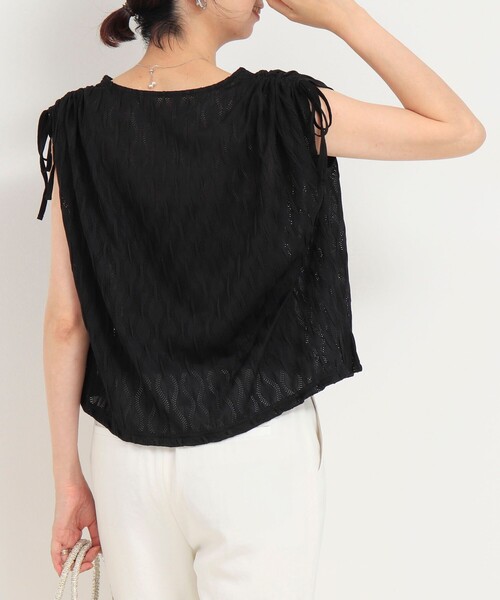 MICO COULIER（ミコクリエ）の「ジャガードメッシュジャージープルオーバー（Tシャツ/カットソー・レディース・オフホワイト/ブラック・38）」の22枚目の写真