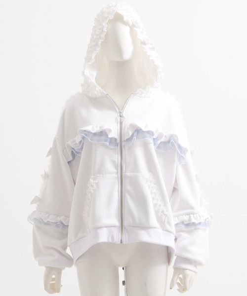 ililil 生クリームフリルのバブみ全開2wayパーカー ジップアップパーカー ililil/イルイルイル』【生クリームフリルのバブみ全開2wayパーカー