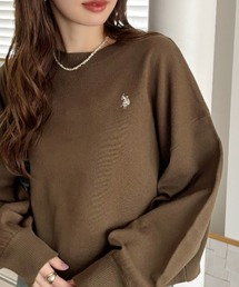 【Ada.別注 U.S. POLO ASSN】ボリュームスリーブ クロップド ベーシック ニット