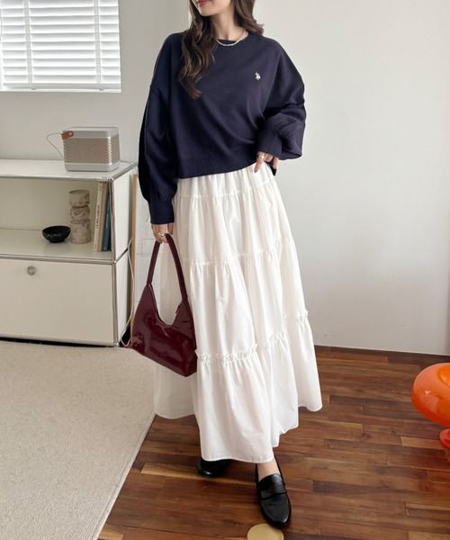 U.S. POLO ASSN.(ユーエスポロアッスン)の「【Ada.別注 U.S. POLO ASSN】ボリュームスリーブ クロップド ベーシック ニット(ニット/セーター・レディース・ネイビー/アイボリー/カーキ・M)」の15枚目の写真