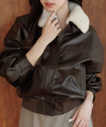 SENEE | 【ファー襟取り外し可能】2way short jacket（2ウェイショートジャケット）(ブルゾン)