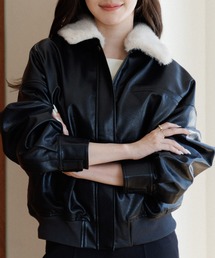 【ファー襟取り外し可能】2way short jacket（2ウェイショートジャケット）