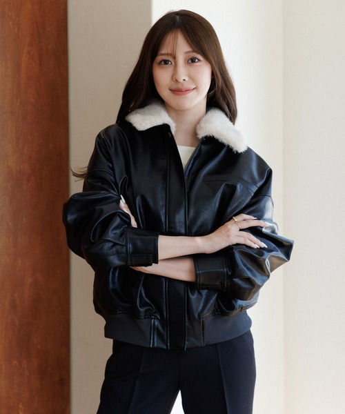 れ*か様 イノセントワールド　ファー付きショートジャケット黒 イノセントワールド ファー付きショートジャケット黒