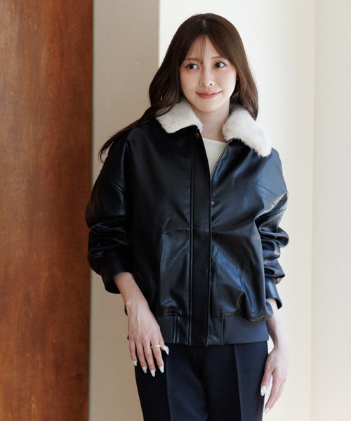 ファー襟取り外し可能】2way short jacket（2ウェイショート