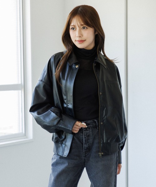 SENEE（セニー）の「【ファー襟取り外し可能】2way short jacket（2ウェイショートジャケット）（ブルゾン・レディース・ブラック/ブラウン・MEDIUM/SMALL）」の10枚目の写真