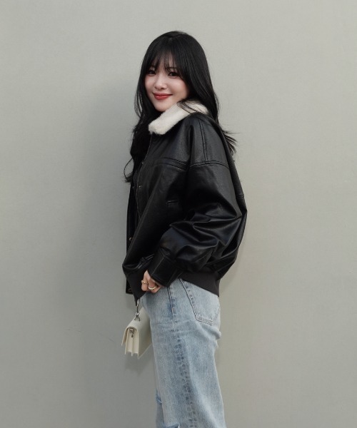 セール】【ファー襟取り外し可能】2way short jacket（2ウェイショート