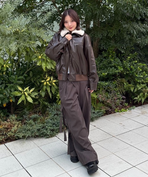 ファー襟取り外し可能】2way short jacket（2ウェイショートジャケット