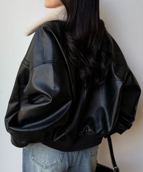 セール】【ファー襟取り外し可能】2way short jacket（2ウェイショート