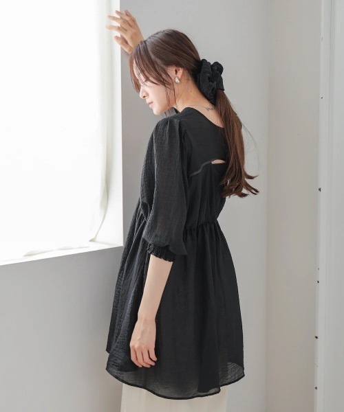 ギャザーミニワンピース/チュニック（チュニック）｜Bab（バブ）の