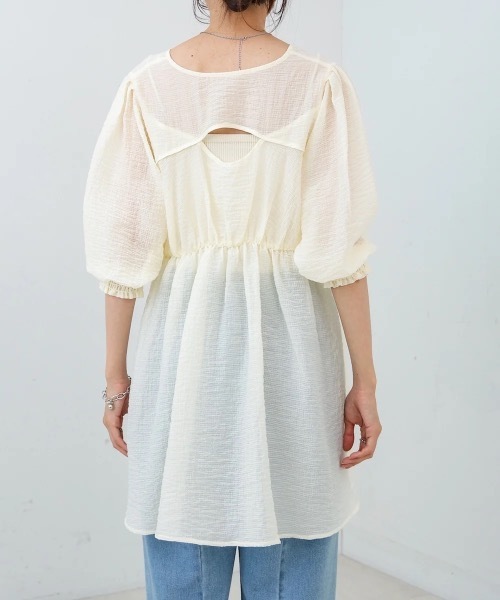 Bab（バブ）の「ギャザーミニワンピース/チュニック（チュニック・レディース・ブラック/サックスブルー/ホワイト系その他・MEDIUM）」の21枚目の写真