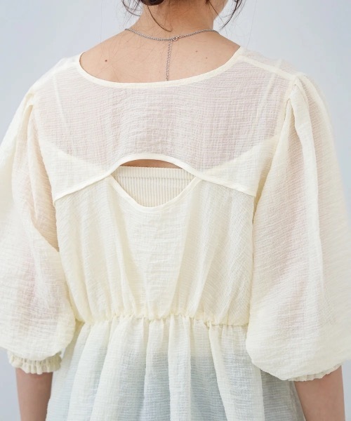 Bab（バブ）の「ギャザーミニワンピース/チュニック（チュニック・レディース・ブラック/サックスブルー/ホワイト系その他・MEDIUM）」の22枚目の写真