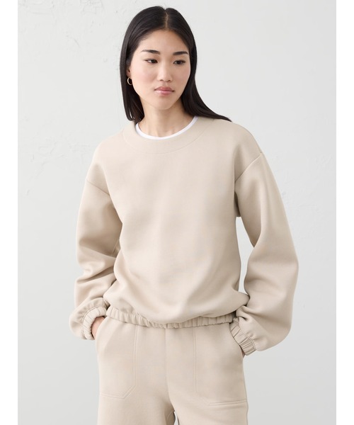 BANANA REPUBLIC FACTORY STORE(バナナリパブリック ファクトリーストア)の「BANANA REPUBLIC FACTORY STORE ソフトタッチ ハイネック スウェットシャツ(スウェット・レディース・ベージュ/ホワイト・M/L/S/XS)」の2枚目の写真