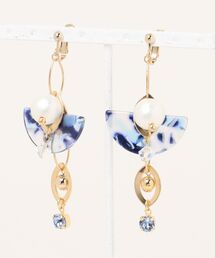 wamushroom by wamcom/marble halfmoon big earrings