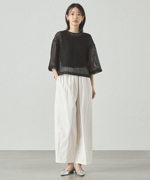 CAST:（キャストコロン）の「【はっ水機能】ギャザーフォルムパンツ（その他パンツ・レディース・グリーン系その他7/オフホワイト/ブラック・S/M）」の12枚目の写真