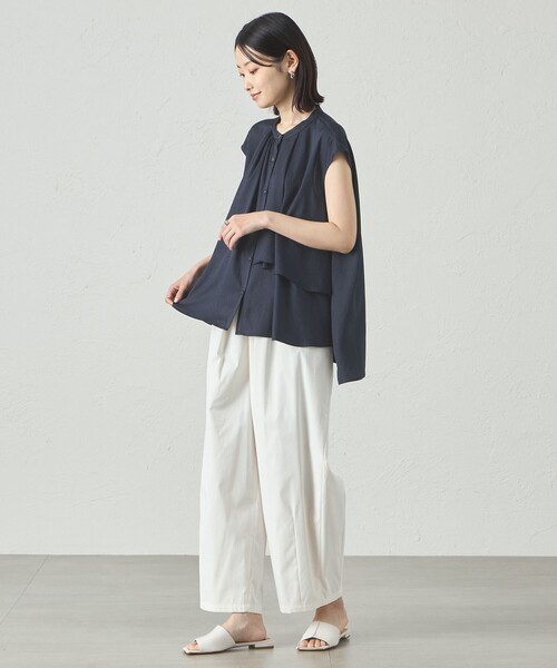 CAST:（キャストコロン）の「【はっ水機能】ギャザーフォルムパンツ（その他パンツ・レディース・グリーン系その他7/オフホワイト/ブラック・S/M）」の13枚目の写真