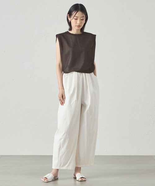 CAST:（キャストコロン）の「【はっ水機能】ギャザーフォルムパンツ（その他パンツ・レディース・グリーン系その他7/オフホワイト/ブラック・S/M）」の14枚目の写真