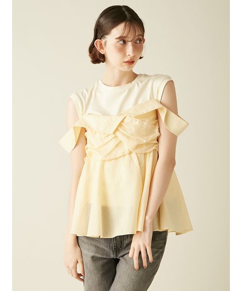 レイヤードカットトップス（Tシャツ/カットソー）｜LILY BROWN