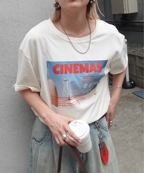 TEEN BOOP（ティーンブープ）の「CINEMAルーズTee（Tシャツ/カットソー・レディース・オフホワイト/ブラック・FREE）」の7枚目の写真