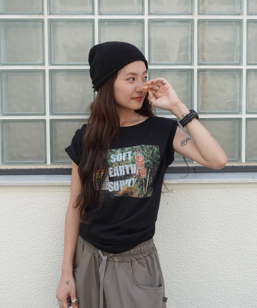 TEEN BOOP（ティーンブープ）の「CINEMAルーズTee（Tシャツ/カットソー・レディース・オフホワイト/ブラック・FREE）」の14枚目の写真