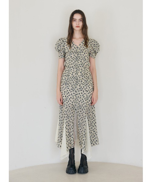 COEL（コエル）の「小花柄ジャガードイレヘムスカート（スカート・レディース・ブラック/ベージュ・38/36）」の5枚目の写真