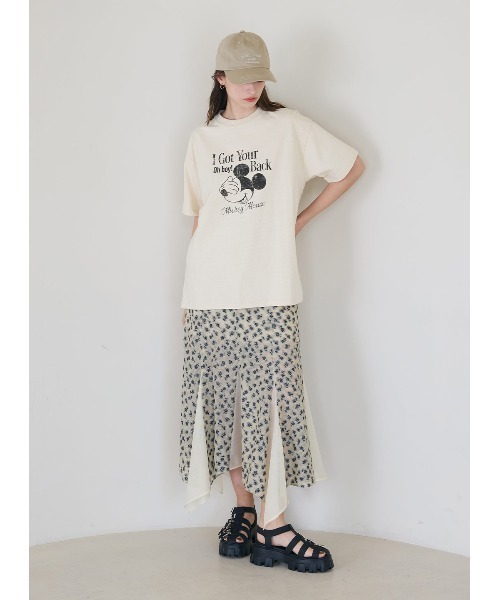 COEL（コエル）の「小花柄ジャガードイレヘムスカート（スカート・レディース・ブラック/ベージュ・38/36）」の8枚目の写真