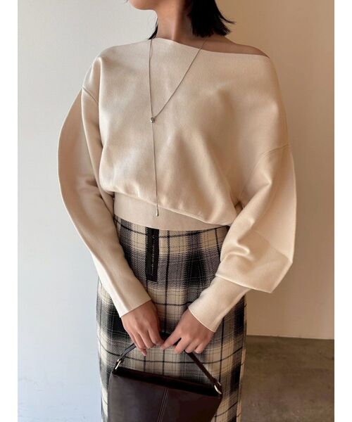 LAGUNAMOON（ラグナムーン）の「ロービングチェックナロースカート（スカート・レディース・ベージュ/ブラウン・SMALL/MEDIUM）」の19枚目の写真